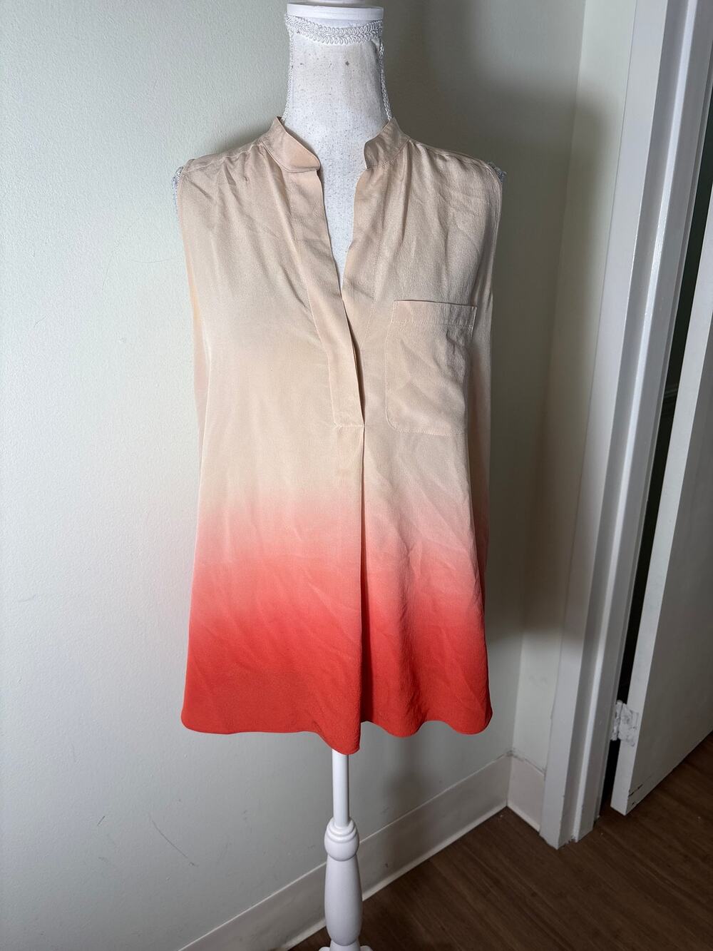 Rebecca Taylor Pink Ombre Sleeveless Blouse Sz 6